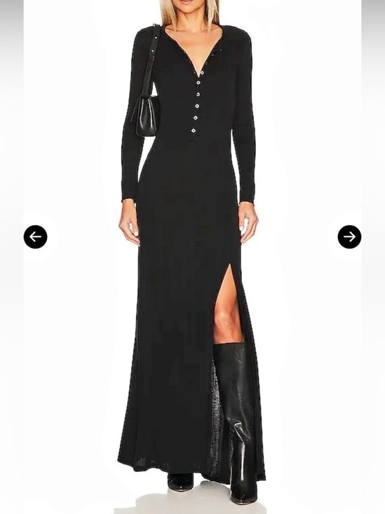 Frame Denim Dresses & Skirts - FRAME Henley Maxi Dress Noir Black S/P – LWKD0290